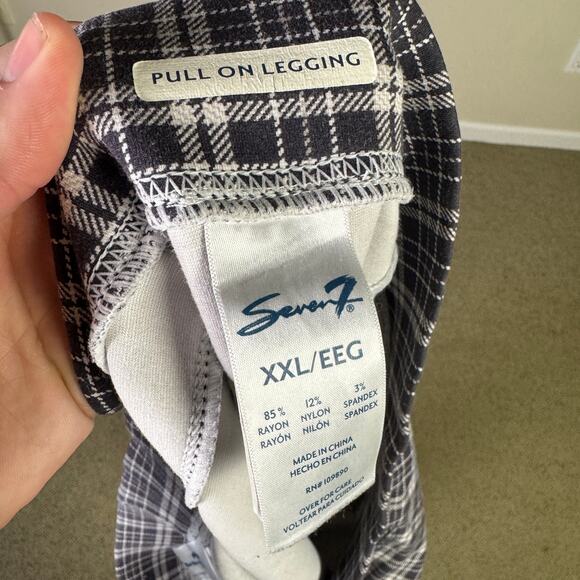 Seven7 Pull On Plaid Pants Leggings US Women's XXL Plus - Picture 5 of 7